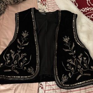 Sequin embroidered vest